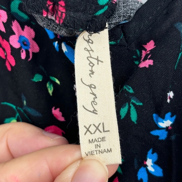 Kingston Grey Juniors XXL Crisscross Maxi Dress Black Pink Blue Floral Print - Picture 7 of 13